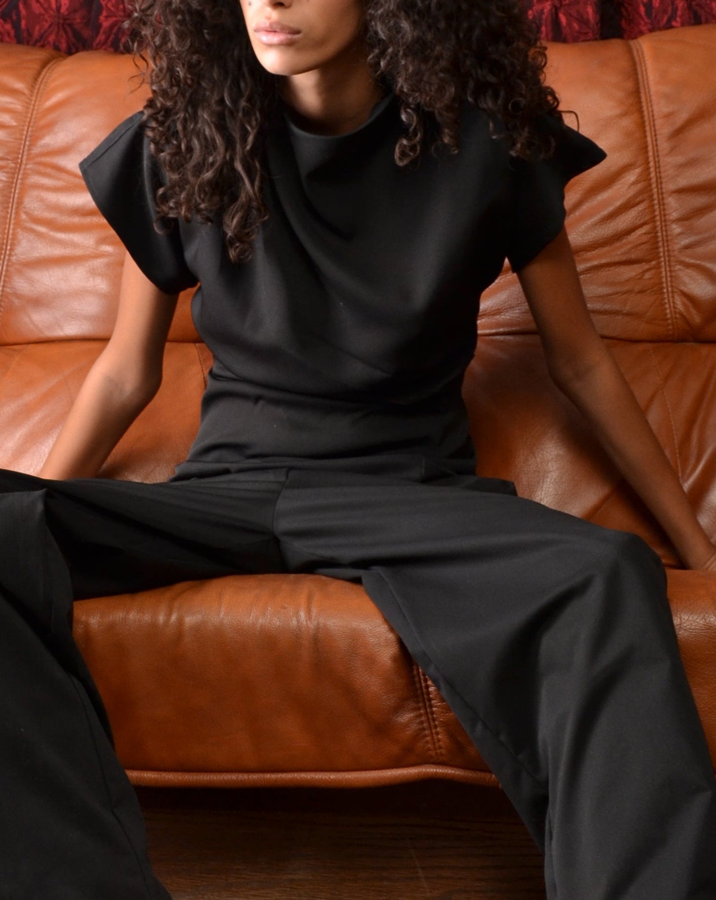 The Black Drapee Top
